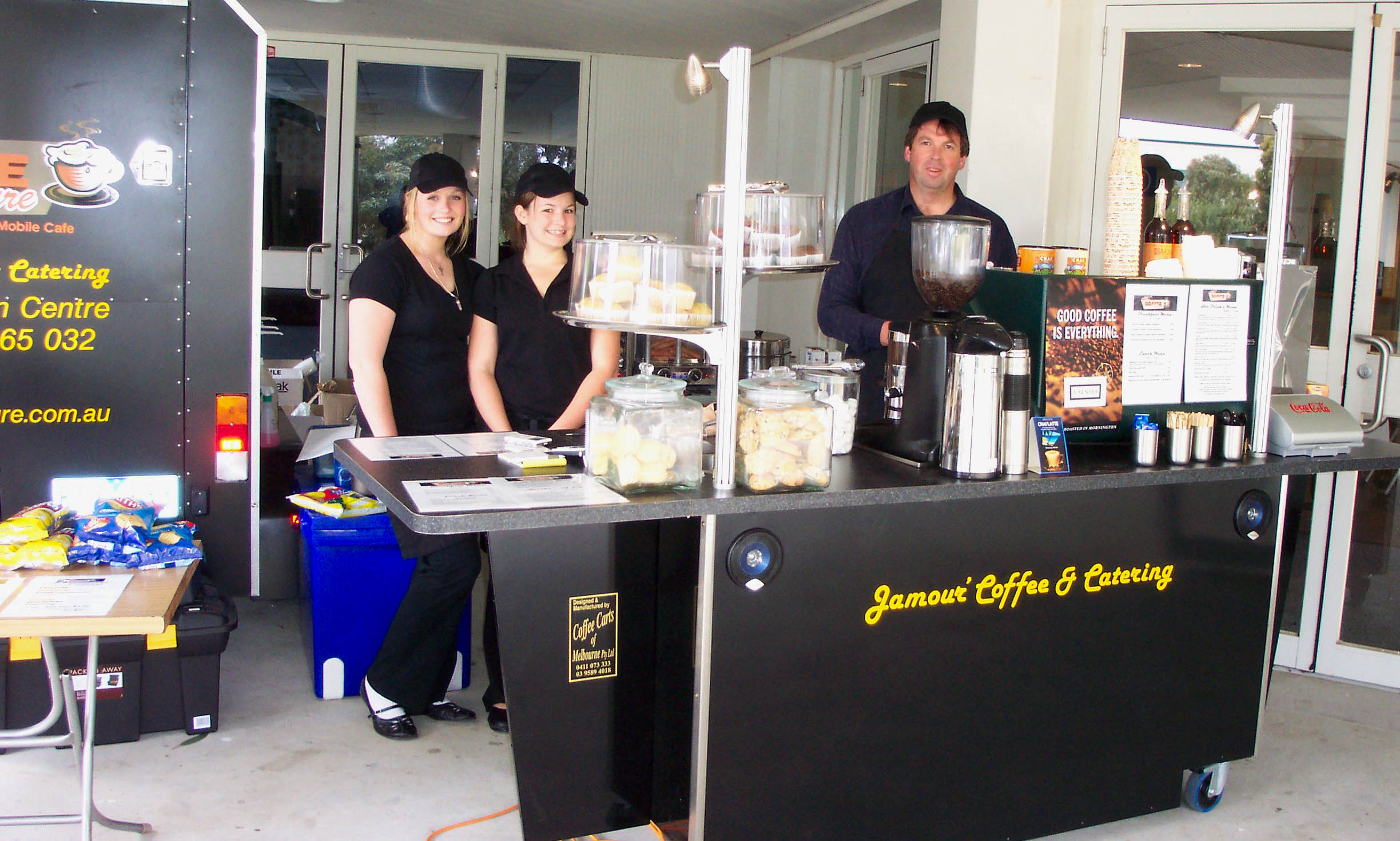 The Coffee Cure - Mobile Coffee Cart  - Shown here at Crossway Baptist Church for the Unite Conference. The Coffee Cure servicing Melbourne Metro, CBD, Mornington Peninsula, Frankston, Geelong and most of Victoria