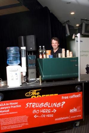 The Coffee Cure - Mobile Coffee Cart  - Shown here at the MCG for the Nov 07 ACLA Conference. The Coffee Cure servicing Melbourne Metro, CBD, Mornington Peninsula, Frankston, Geelong and most of Victoria