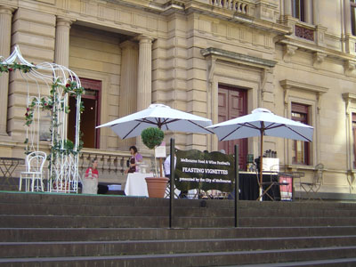 The Coffee Cure - Mobile Coffee Cart  - Shown here at the 2009 Melbourne Food & Wine Festival on the steps of the Old Treasury Building at Spring St Melbourne. The Coffee Cure servicing Melbourne Metro, CBD, Mornington Peninsula, Frankston, Geelong and most of Victoria