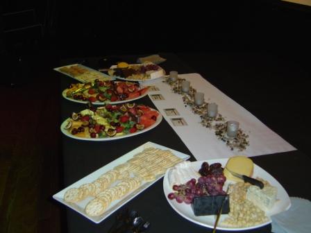 The Coffee Cure - Mobile Coffee Cart  - Jamour's Catering - Fruit and Cheese Platters for supper shown here at the Victorian Arts Centre's Black Box Theatre. The Coffee Cure servicing Melbourne Metro, CBD, Mornington Peninsula, Frankston, Geelong and most of Victoria